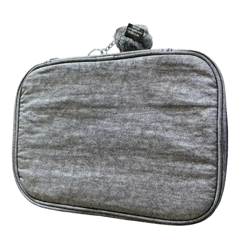 Kipling 100 Pens Case Silver Large Pencil Case Organizer w Monkey